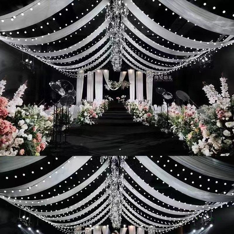 Korean Style Wedding Hall Ceiling Drape: Silk Stretch Fabric for Stage and Hotel Decor