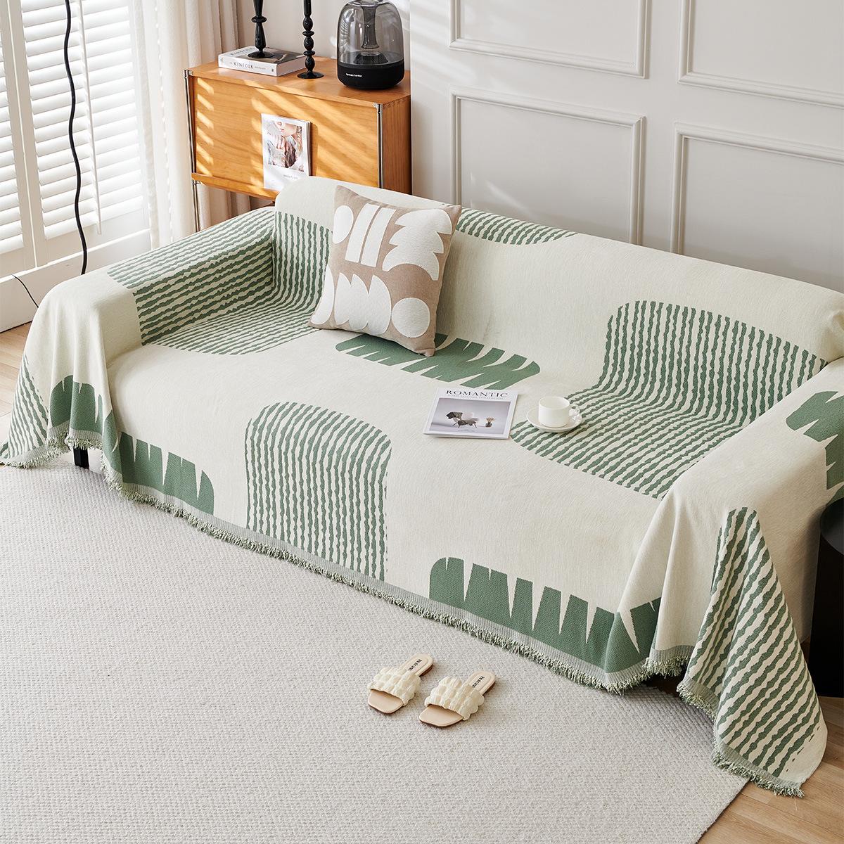 

New Design Minimalist Sofa Furniture Towel Chenille All-season Universal One Piece Cover Anti Slip Dustproof Seat Cushion Pad Available Both Sides 180x130cm1pcs