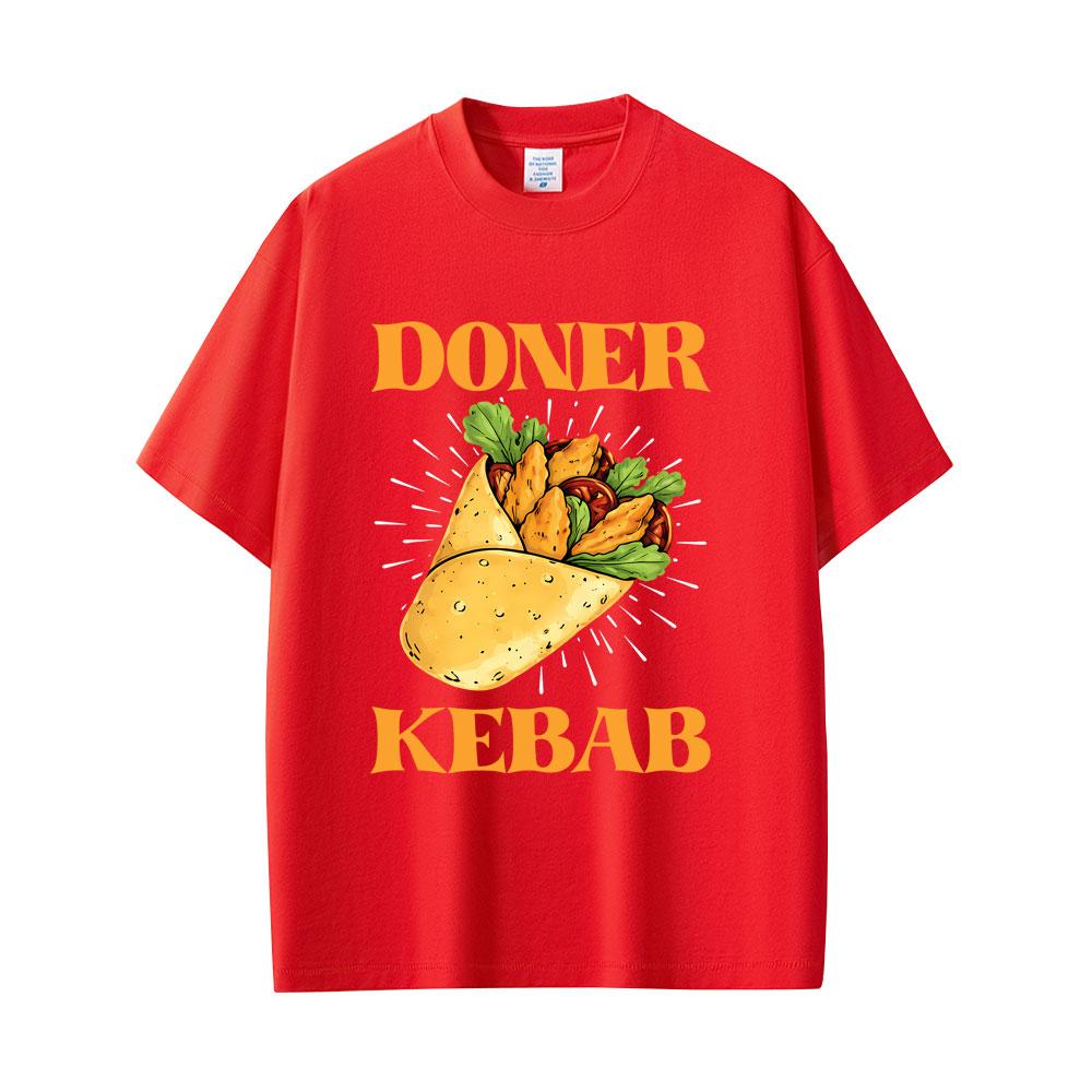 Funny Doner Kebab Graphic T Shirt Unisex Women Casual Cotton Oversized T-shirt Unisex Fashion Vintage Short Sleeve Tees Streetwear S