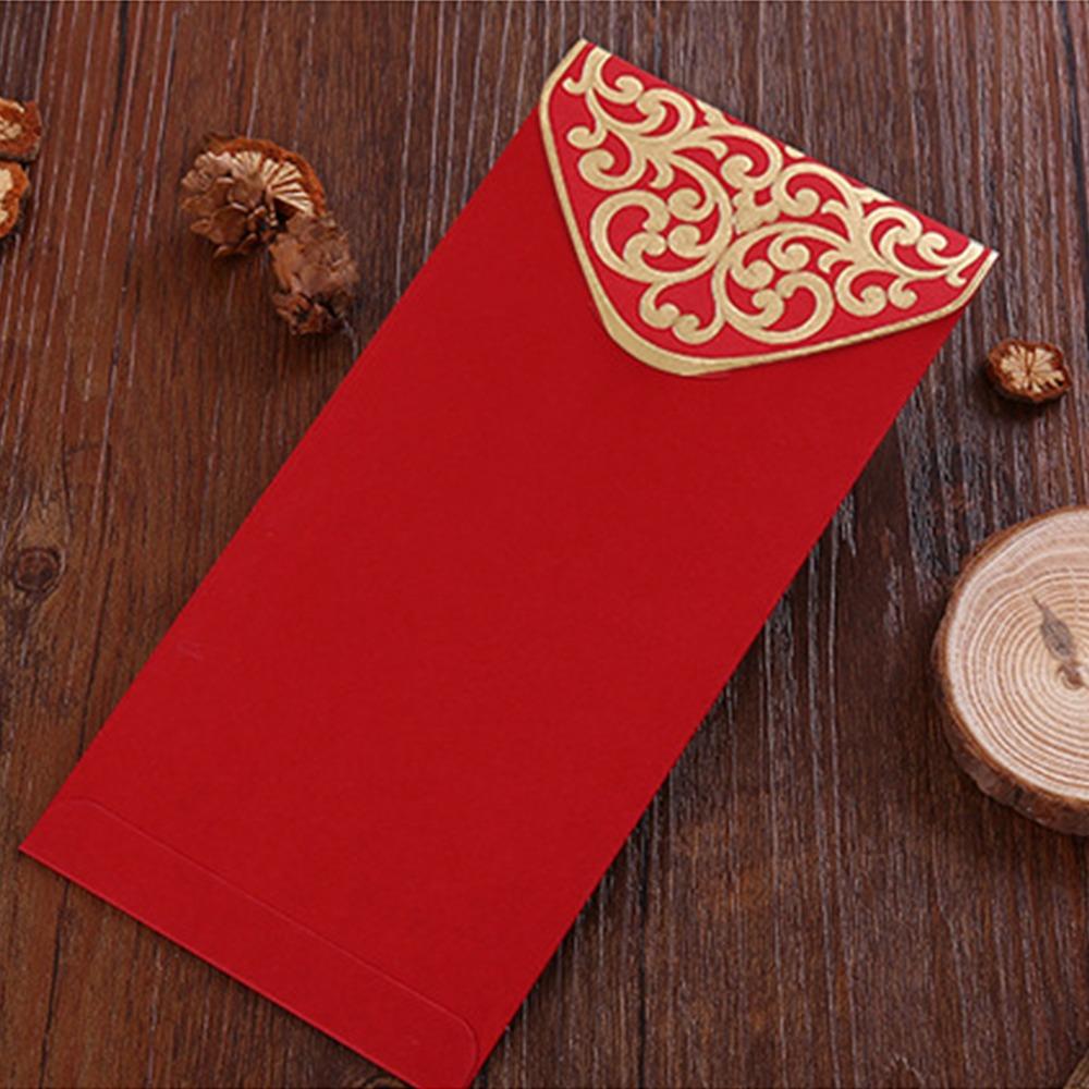 10Pcs Red Red Pocket Gold Stamping Red Gift Envelope Practical Red Envelope  Spring Festival