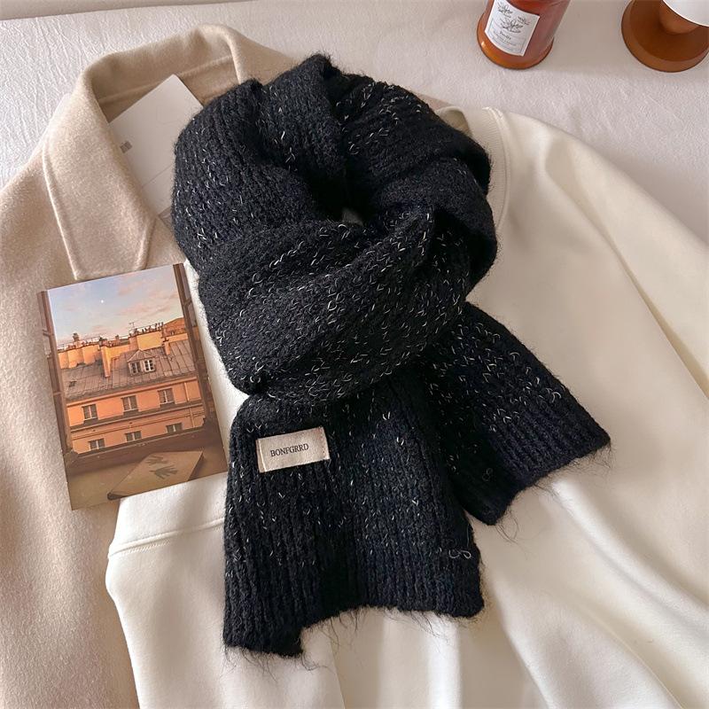 Beige Scarf Autumn and Winter Women's Plush Atmosphere Shawl with Dual-purpose Warm Neck Protection