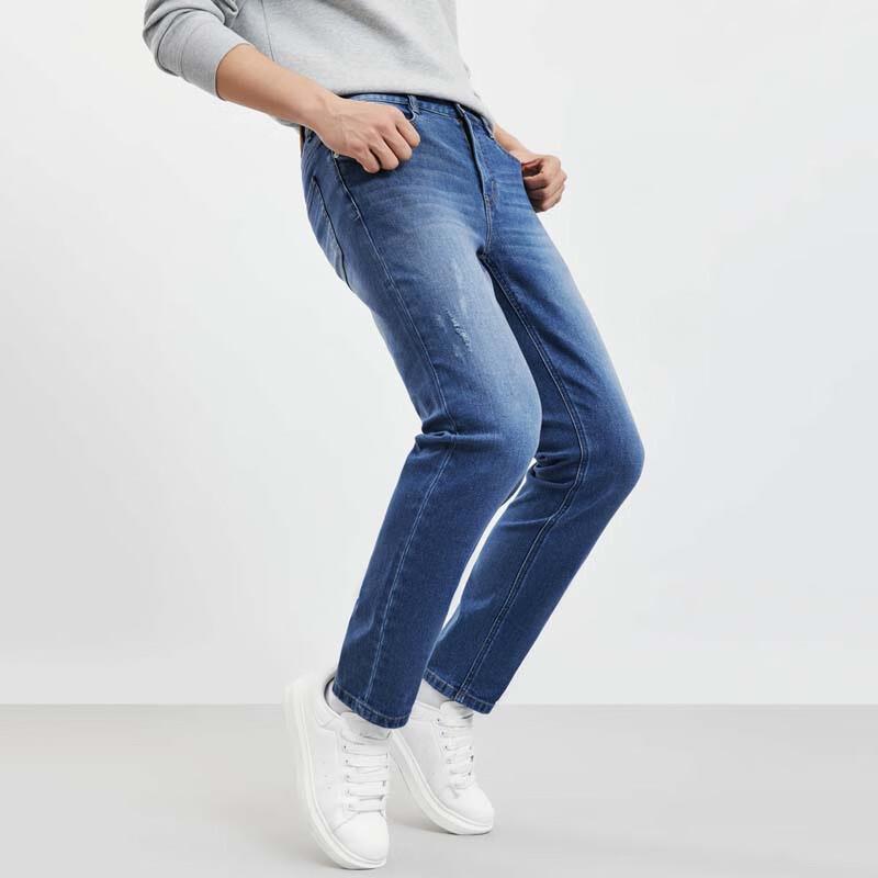 Septwolves Men's Washed Straight Leg Jeans