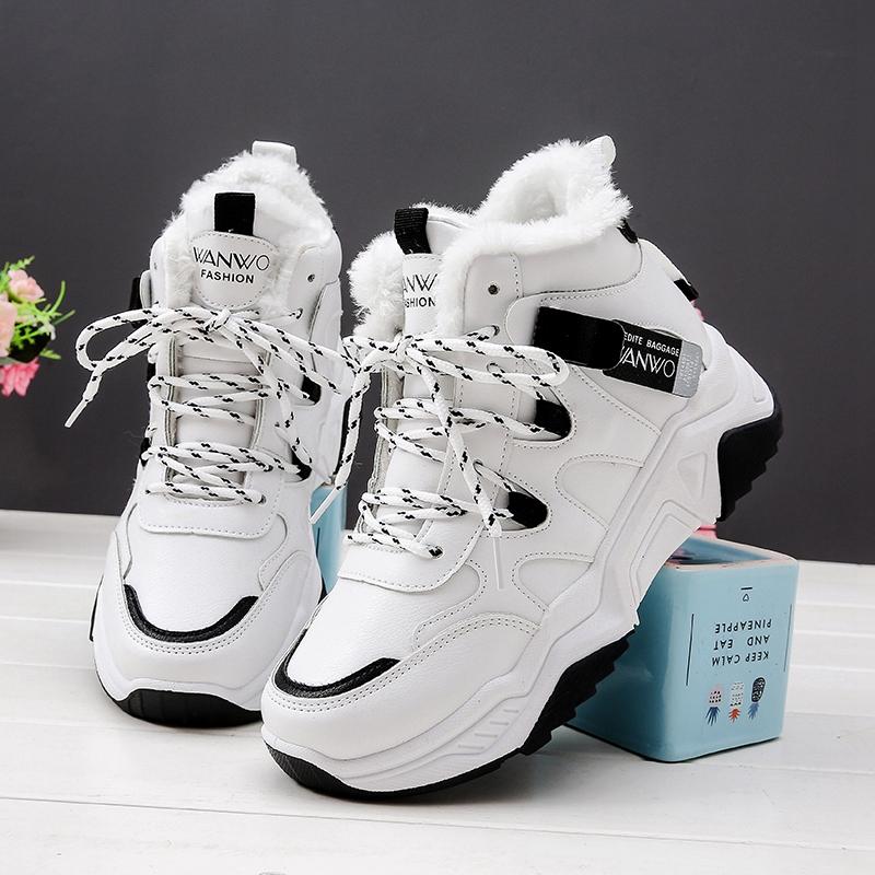 Women's Plush Snow Boots Sneakers Shoes Fur High Top Winter Warm Hiking Fashion Women's Plush Snow Boots Sneakers Shoes Fur High Top Winter Warm Hiking Fashion