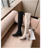 Elastic Long Faux Suede Boots Woman Over-the-knee Boots Casual Black Platform Shoes for Women Autumn Ladies Bottes