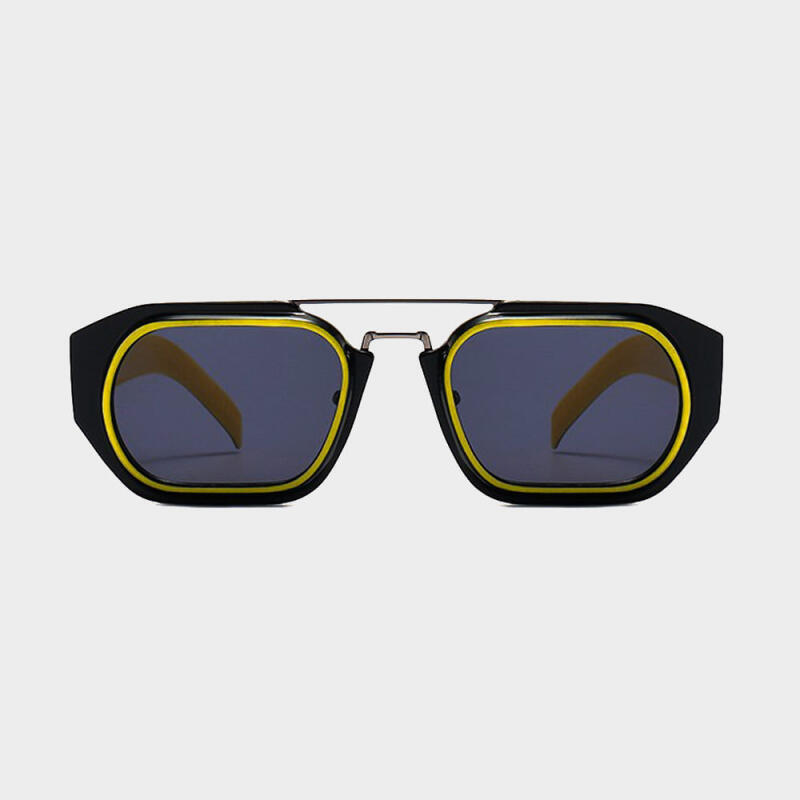 NeoRetro 86509 Plain Sunglasses C1 Yellow