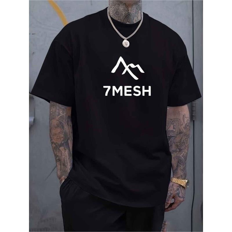 

European Size Men s Casual Sporty Fashionable Trendy Fitness Outdoor Home Short Sleeve T-Shirt, Stylish 2D Printed Pattern, Stretchy and Comfortable 4XL чорний