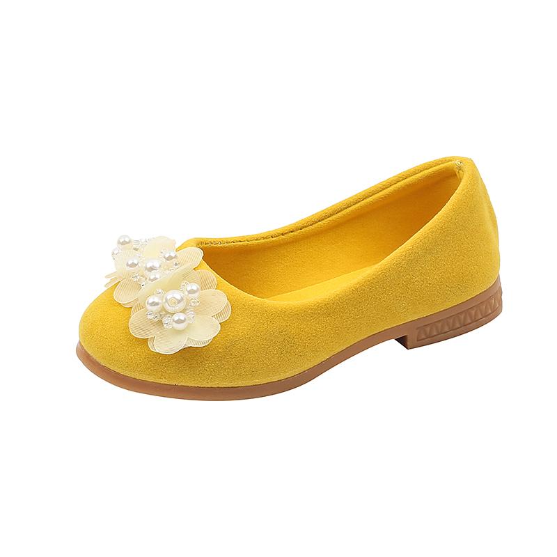 Sladké dívčí ploché boty Módní elegantní dětské kožené boty Protiskluzové Všestranné Dětské princeznovské baleríny Měkká podrážka