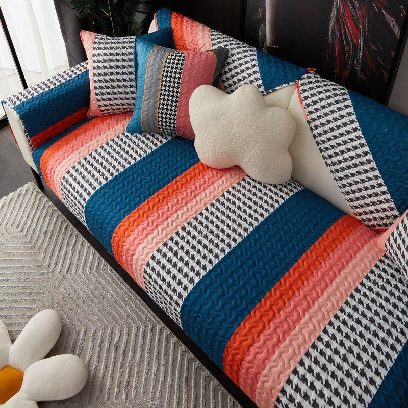 

American Light Luxury Cotton Sofa Cushion All Year Round Non-Slip Universal Cushion Fabric Pure Cotton Cover Cover Towel Minimalist Scandinavian Next stop Pillowcase 45x45cm