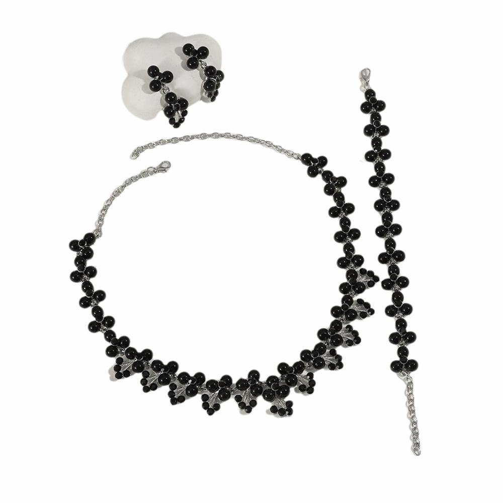Simulated Pearl Women's Jewelry Set Baroque Statement Rhinestone Jewelry Set Outfit Accessory