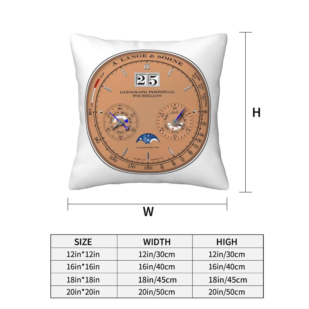 Lange & Sohne Datograph Dial 2 Pcs Square Pillowcase Pillow Cover Cushion Zip Decorative Comfort Throw Pillow For Home Bedroom