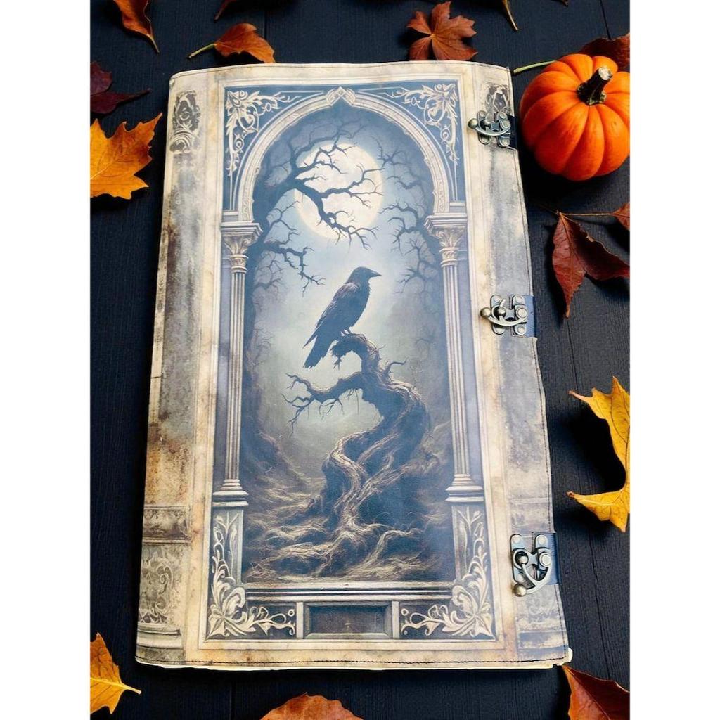 Raven Leather Grimoire | Witchcraft Journal, Vintage Diary