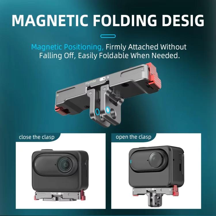 For Insta360 GO 3 / 3S Flymile Magnetic Metal Quick Release Base Sports Camera Adapter Bracket