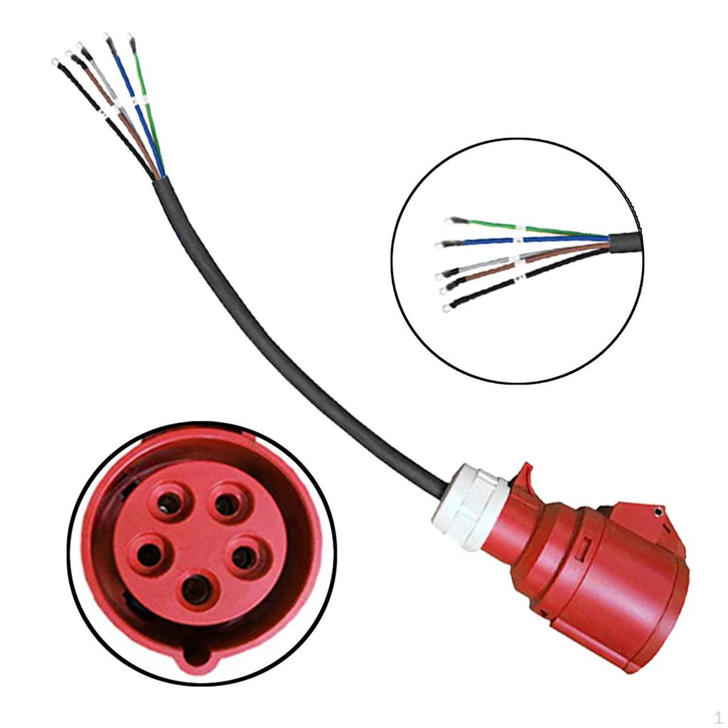 Cee 16A 5 Pin Coupling Socket Adapter Cable Connector Professional Electric Car Accessory 50 Cm IP44