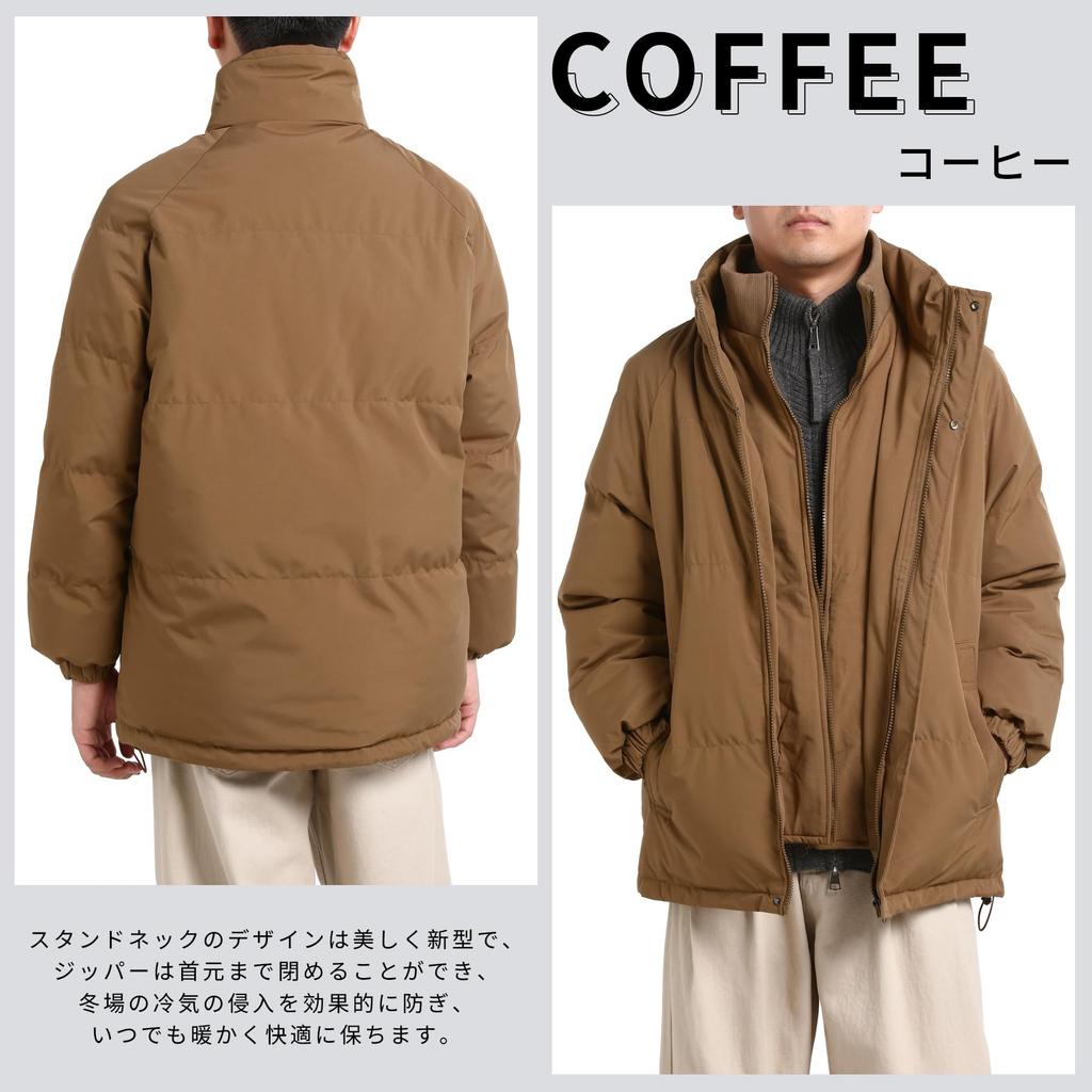 CEEN Winter Padded Jacket with Stand Thick Cold Weather and Perfect for and Outdoor Activities Men's Collar, Outerwear, Double-Layer Design,