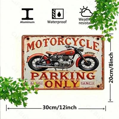 Retro Motorrad Parkschild Vintage Metall Wandkunst für Garage Man Cave