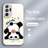 Samsung A01/A02/A03 Roztomilé Panda Pouzdro z Tekutého Skla - Návrh Národního Pokladu Odolný Proti Pádu.