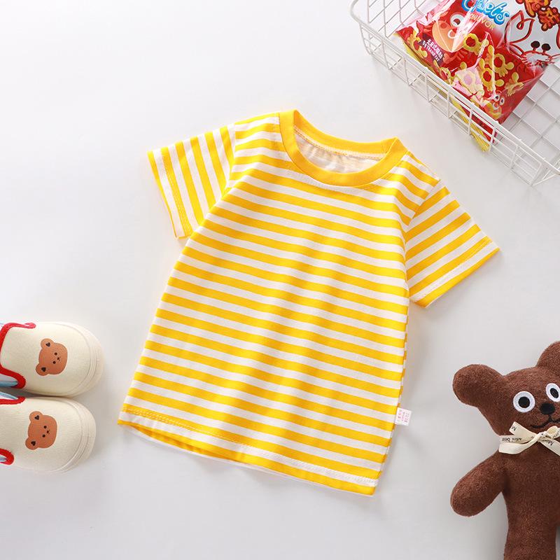 New Style Kids' Pure Cotton Short-Sleeve T-Shirt for Boys and Girls - Summer Baby Layering Shirt