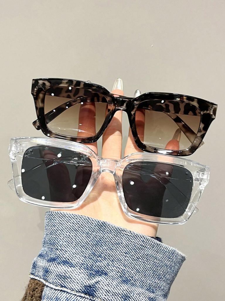 1/2 PC S Fashion Square Plastic Frame Women Sunglasses For Men Daily Life Shades Eyewear Accessories.