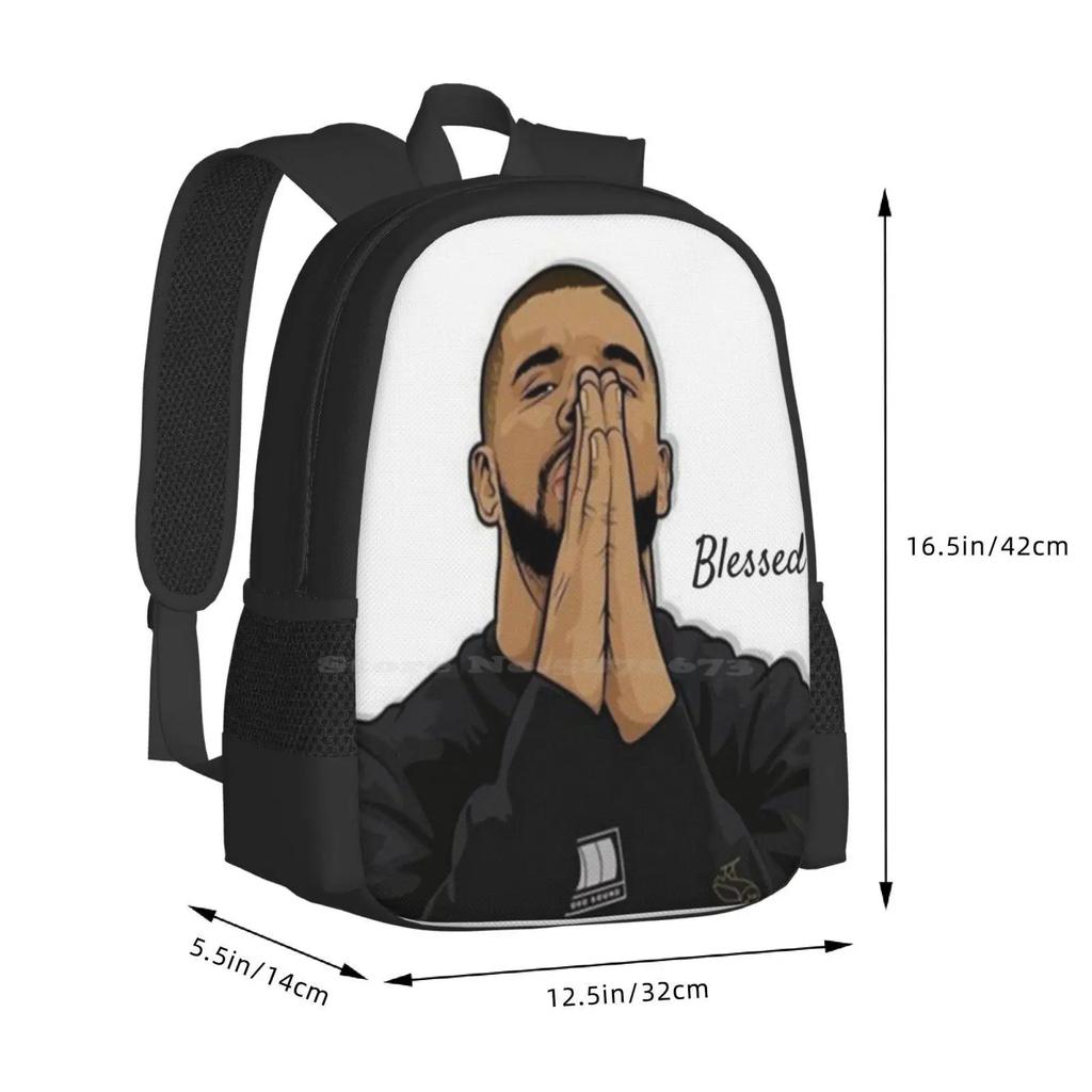 Drake " Blessed " Sale Backpack Fashion Bags Drake Blessed Hiphop Trap Migos