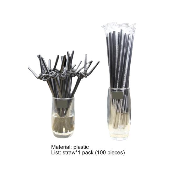100Pcs/Bag Drinking Straws Eco-friendly Multicolor Portable Flexible Disposable Plastic Drinking Straws Home