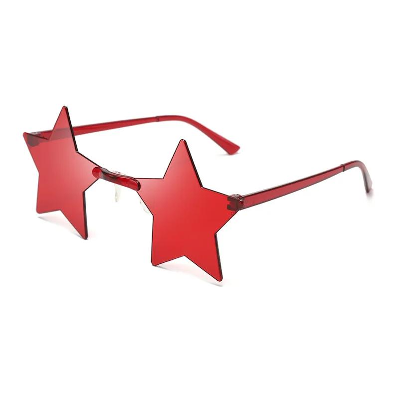 Star Shape Sun Eyeglasses Ultra Light Funny Pentagram Candy Colors Eyewear Decoration Party Rimless Sunglasses UV400 Gafas De Sol