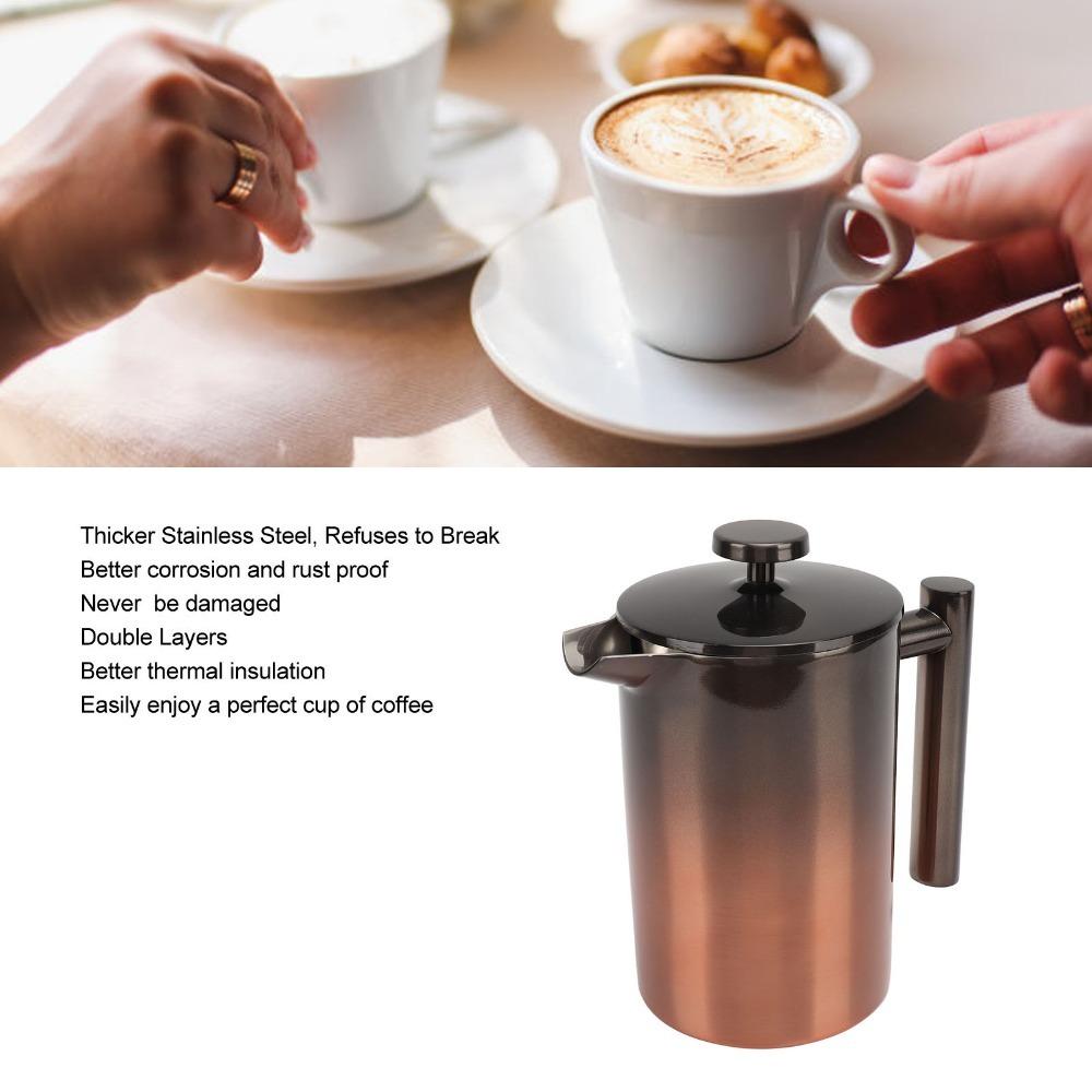 Gradient Ramp Design French Press Coffee Maker Tea Press Pot For Outdoor Travel