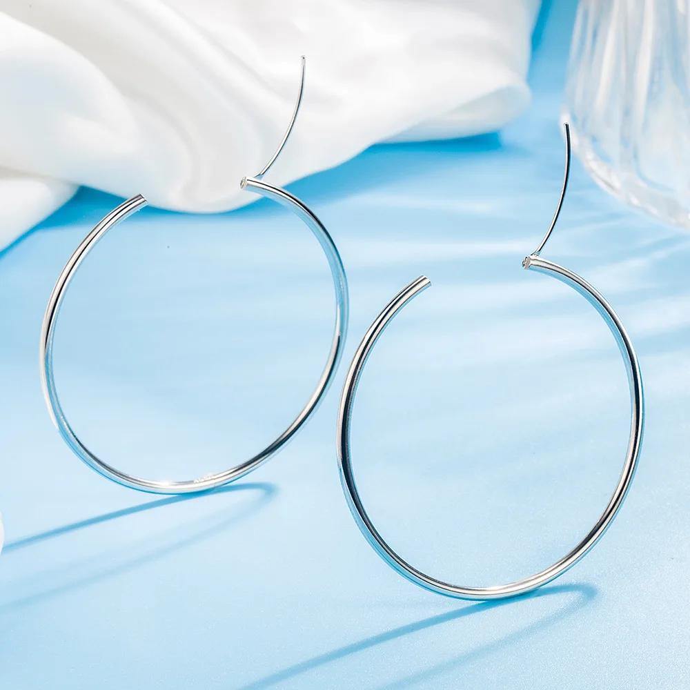JewelryTop Copper High Quality Fashion Jewelry Round Hoop Earrings For Women Lady wedding party New 5/6CM