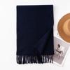 Imitation Cashmere Scarf with Wool Tassel Scarf for Men and Women Versatile Solid Color Fashion Commuting Warm Scarf Shawl