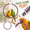Cotton Rope Swing with Rotating and Climbing Circle for Birds