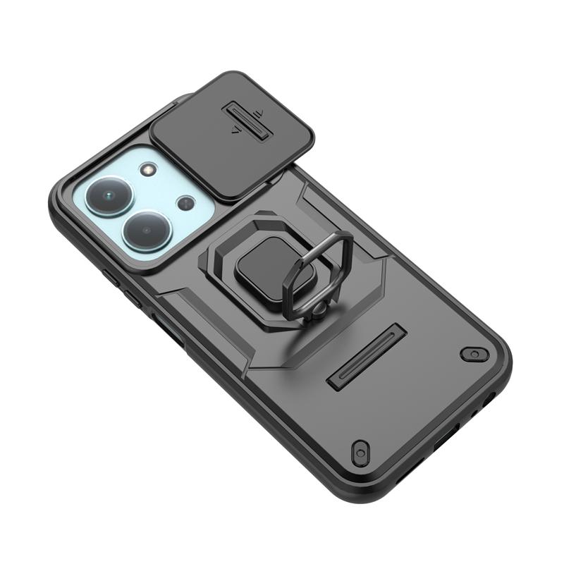 Push Window Phone Case For Xiaomi Poco C85 Anti-knock Ring Holder Magnetic Cover For Poco C85 Case For Poco C85 Case 6.9 Inch