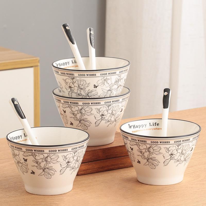 Elegant Ceramic Tableware Set: Thickened Bowls & Plates with Gift Box