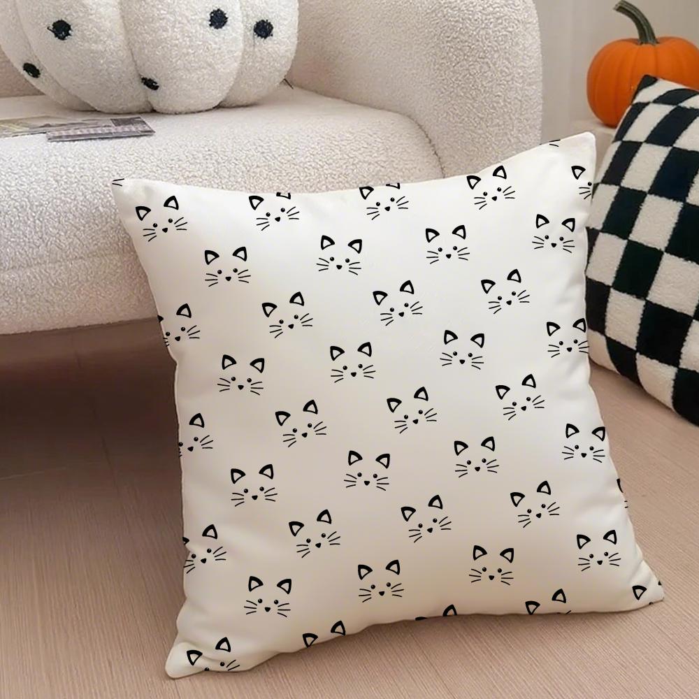 KKitty leopard print snowflakes Cushion Cover Throw Pillow Cover Hidden Button Durable Polyester Chair Cushion