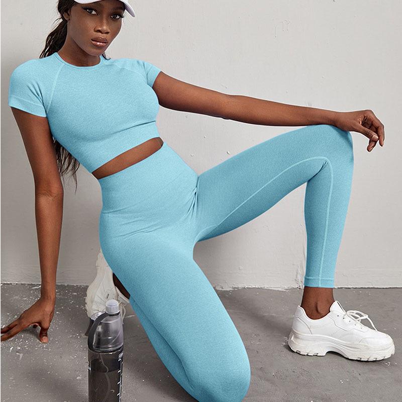 

Plus Size Summer Yoga Suit for Women - High-End Two-Piece Sports Set S