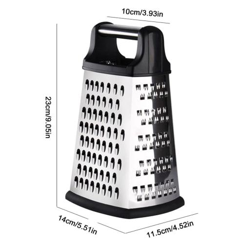 Box Grater - Cheese Grater with Storage Container, 4-Sided Stainless Steel Box Grater with Removable Storage Container, Multi-Function Kitchen Grater