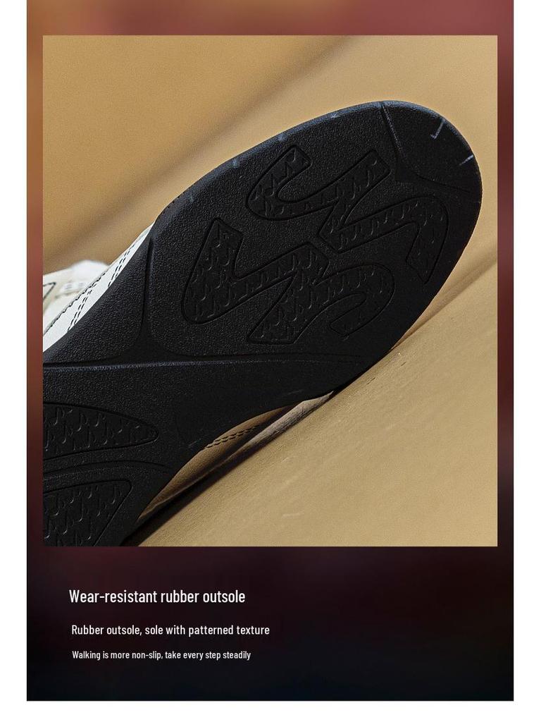 Women's Retro Martin Mid-Calf Leather Boots - Small Size, Brown, Thick Sole, Fall 2025 Edition