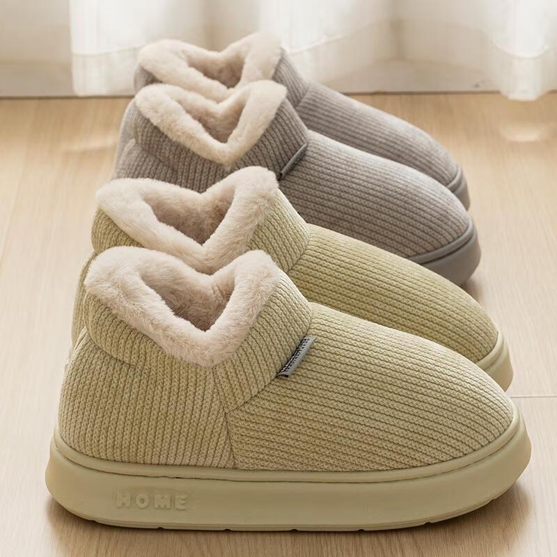 HANDUNYOU Closed-Heel Plush Slippers
