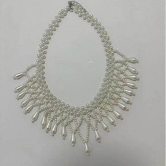 Pearl Chain Korean Retro Fake Collar Yingluo Necklace with Cloud Shoulder Design