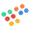 40Pcs 12 Sided Transparent Dice Waterproof 5 Colors Translucent Dice for Board Games and Teaching