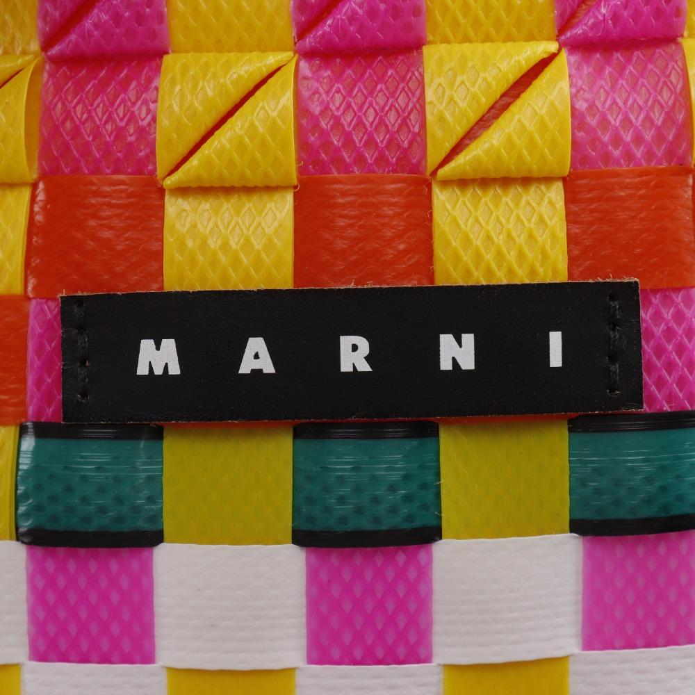 MARNI Pod Woven Bucket Handbag M00332 M00IW One handle Orange / multicolor polypropylene Women Used