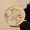 Retro flower ceramic plate Cute girl flower dessert breakfast plate Household ceramic plate High value vegetable plate