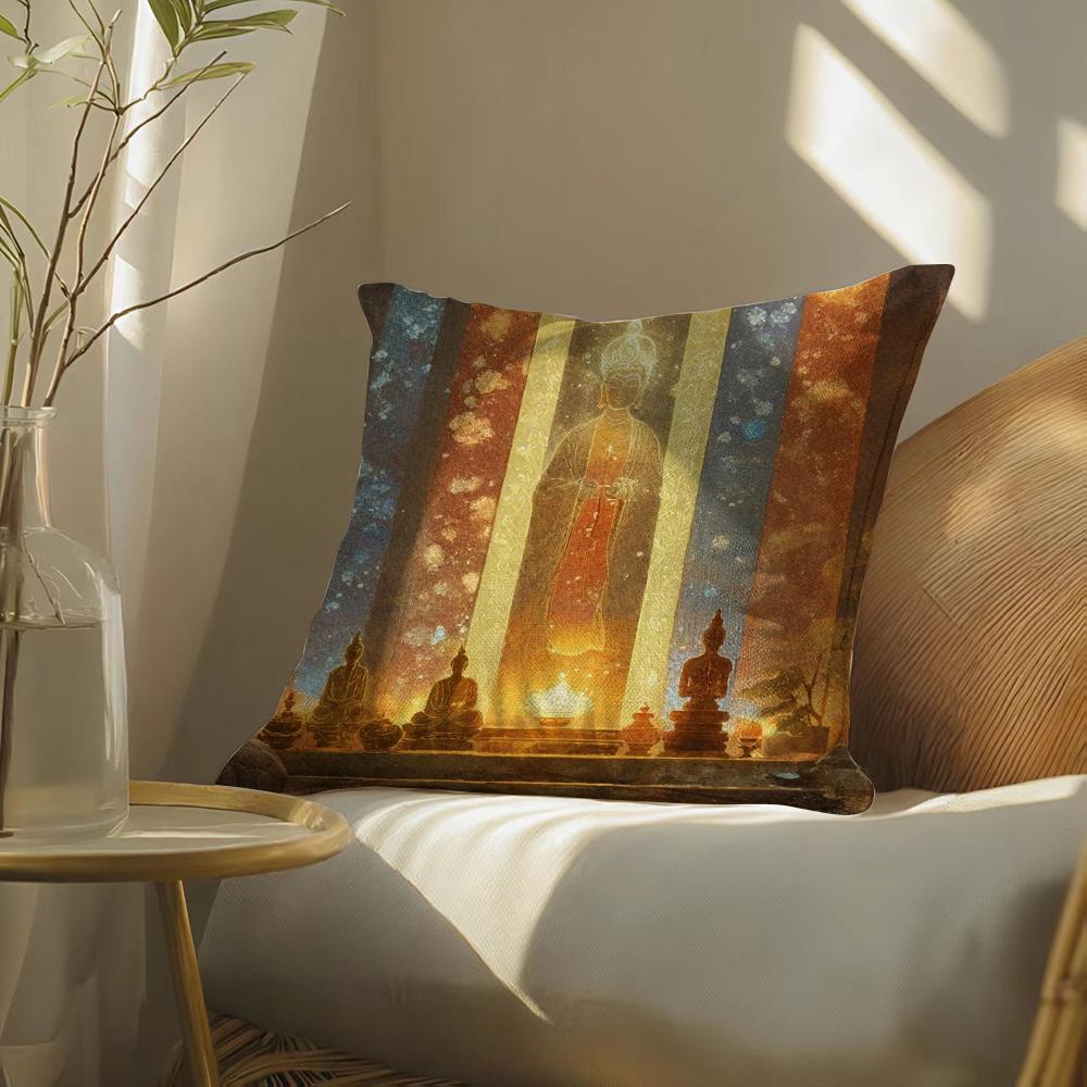 Buddhism Pillow Case Pillowcase, Double-Sided Printed, Sofa Cushion, Bedroom Headboard
