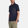 Timberland Solid Color Logo Print Casual Short Sleeve Polo Shirt Men Polo Shirts Deep-Sapphire-Blue A666W-433