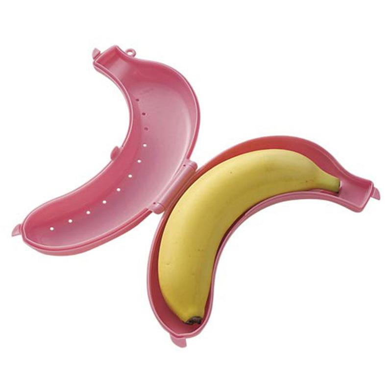 Tragbare Bananen-Aufbewahrungsbox, Auslaufsicherer Plastik-Fruchtbehälter für Schulessen, Reisen und Picknick, BPA-freier Snack-Behälter