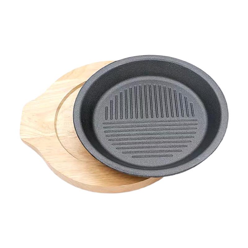 ZISIZ 24cm Round Cast Iron Griddle Pan