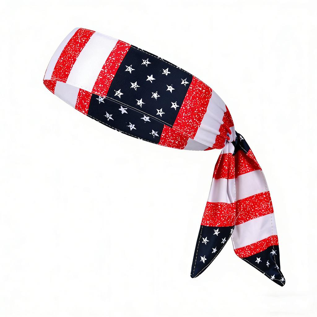 American Flag Independence Day Unisex Running Fitness Headband, Sports Yoga Sweatband, Elastic Cotton Headscarf