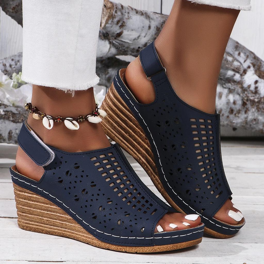 Women Wedges Sandals New Summer Luxury Sandals Open Toe Stylish High Heels Shoes for Women Platform Hollow Out Casual Sandals