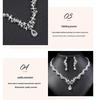 Women's Korean Bridal Necklace & Earrings Set: Zircon Crystal Diamond Clavicle Chain for Weddings & Evening Wear