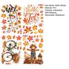 Scarecrow Owl Window Art 6 Sheets Autumn Harvest Static Stickers, Maple Leaves Scarecrows Bicycle Theme Glass Decor Thanksgiving Decals, Reusable PVC