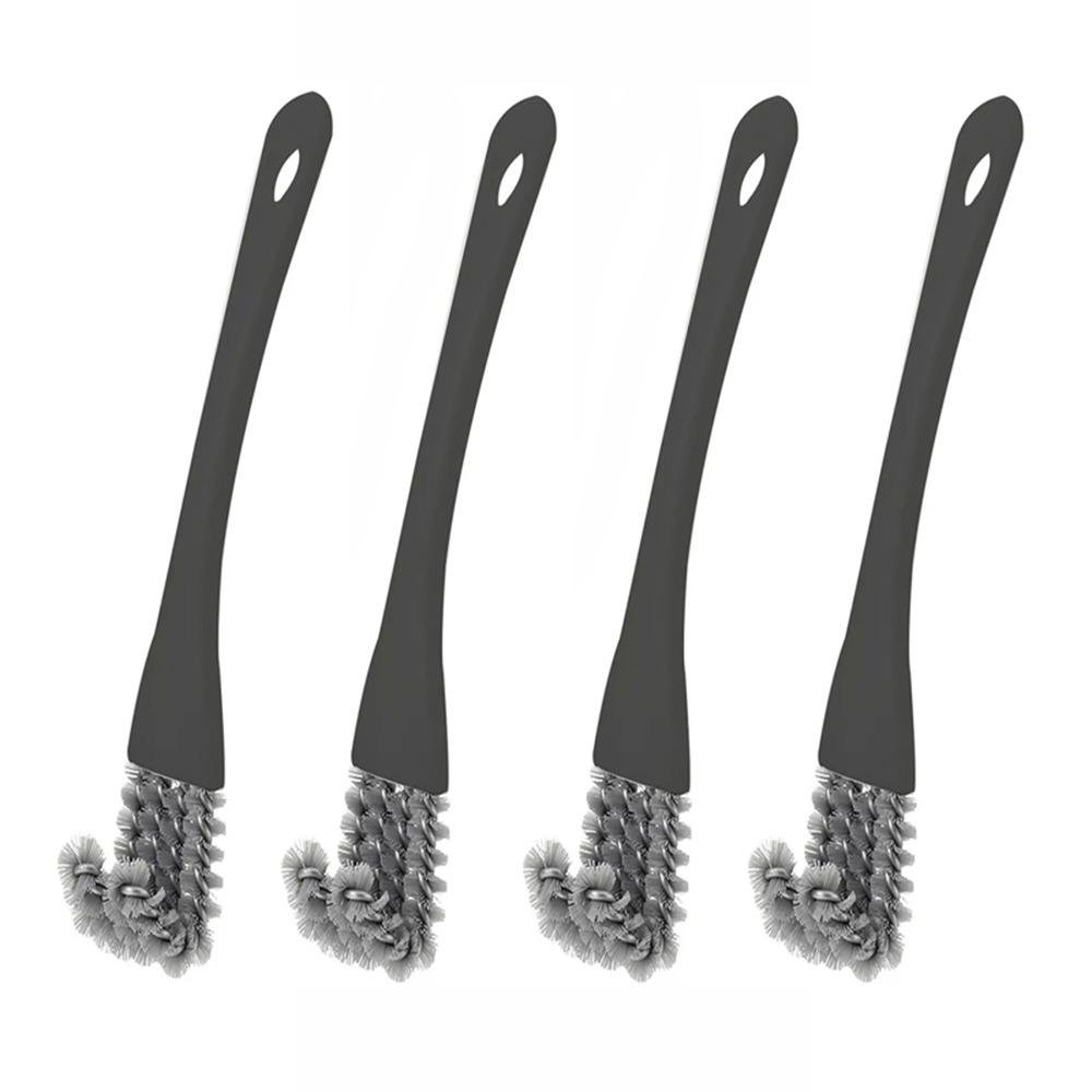 4Pcs V-shaped BBQ Grill Brush Set 2 In 1 Grid Cleaning Brush Exhaust Fan Stove Cleaner  Sink