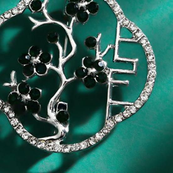 Holle Pruimenbloesem Broche met Rode Zirkonia Witte Strass Steentjes Chinese Stijl Pakken Jassen Sjaals Tassen